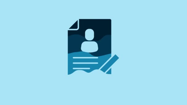 Blue Document Shield Icon Isolated Blue Background Insurance Concept Security — Vídeos de Stock