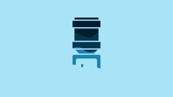 Blue Water Cooler Office Home Icon Isolated Blue Background Water — Vídeos de Stock