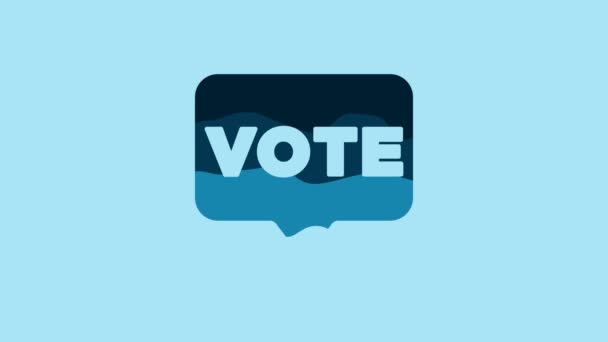 Blue Vote Icon Isolated Blue Background Video Motion Graphic Animation — Wideo stockowe