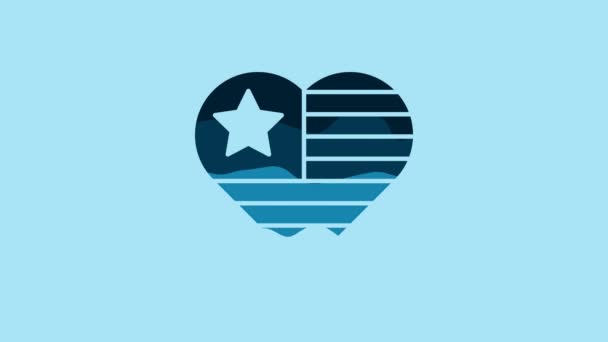 Blue Usa Independence Day Icon Isolated Blue Background 4Th July — 비디오