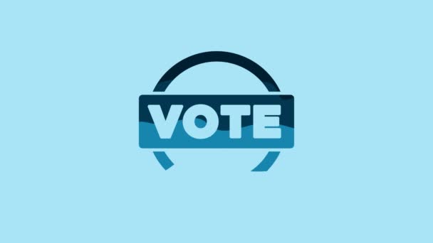Blue Vote Icon Isolated Blue Background Video Motion Graphic Animation — Vídeos de Stock