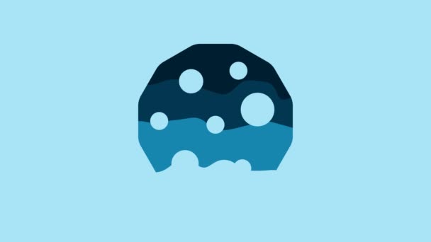 Blue Cookie Biscuit Chocolate Icon Isolated Blue Background Video Motion — Stock video