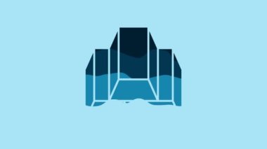 Blue Gold bars icon isolated on blue background. Banking business concept. 4K Video motion graphic animation .