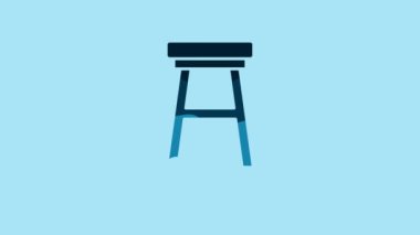 Blue Chair icon isolated on blue background. 4K Video motion graphic animation .