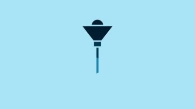 Blue Floor lamp icon isolated on blue background. 4K Video motion graphic animation .
