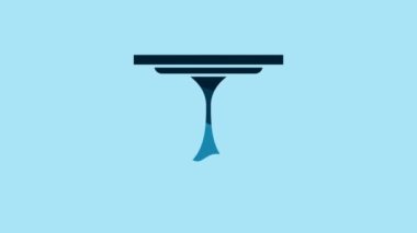 Blue Round table icon isolated on blue background. 4K Video motion graphic animation .