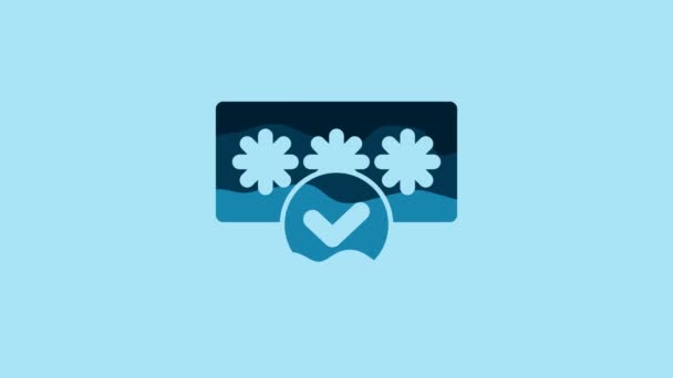 Blue Password Protection Safety Access Icon Isolated Blue Background Security — Stock video