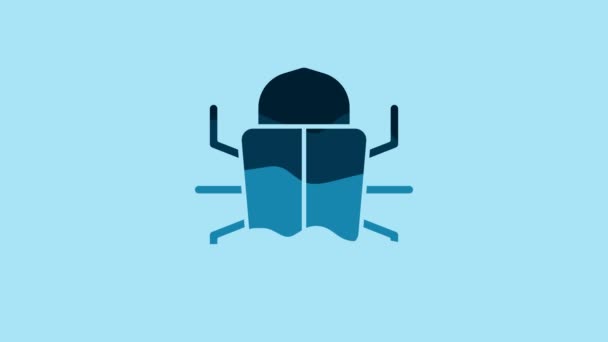 Blue System Bug Concept Icon Isolated Blue Background Code Bug — Stock videók