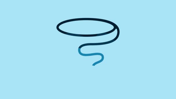 Blue Lasso Icon Isolated Blue Background Video Motion Graphic Animation — Vídeos de Stock