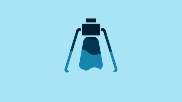 Blue Camping Lantern Icon Isolated Blue Background Happy Halloween Party — Stock video