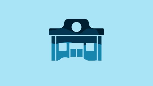Blue Wild West Saloon Icon Isolated Blue Background Old West — Stockvideo