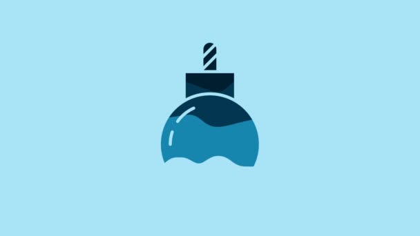 Blue Bomb Ready Explode Icon Isolated Blue Background Video Motion — Stock videók