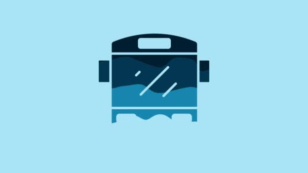 Blue Bus Icon Isolated Blue Background Transportation Concept Bus Tour — Wideo stockowe