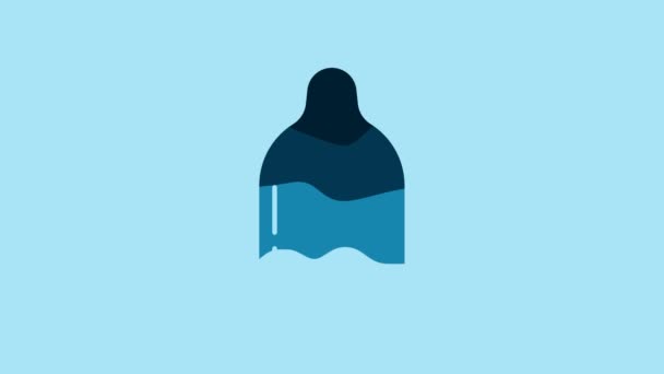 Blue Condom Icon Isolated Blue Background Safe Love Symbol Contraceptive — Αρχείο Βίντεο