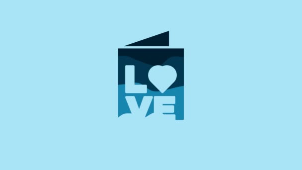 Ikon Selebaran Pesta Blue Valentines Terisolasi Dengan Latar Belakang Biru — Stok Video
