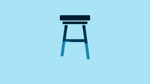 Blue Chair Icon Isolated Blue Background Video Motion Graphic Animation — Stock video