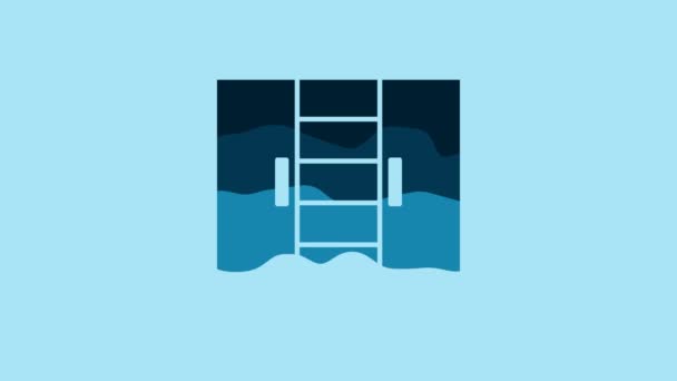 Blue Wardrobe Icon Isolated Blue Background Video Motion Graphic Animation — Wideo stockowe