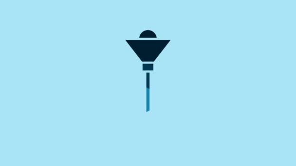 Blue Floor Lamp Icon Isolated Blue Background Video Motion Graphic — Stok video