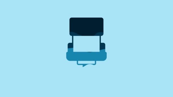 Blue Office Chair Icon Isolated Blue Background Armchair Sign Video — Vídeo de Stock