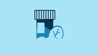 Blue Vitamin complex of pill capsule icon isolated on blue background. Healthy lifestyle. 4K Video motion graphic animation .
