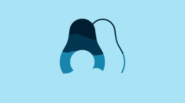 Blue Avocado fruit icon isolated on blue background. 4K Video motion graphic animation .