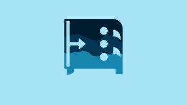 Blue Sound mixer controller icon isolated on blue background. Dj equipment slider buttons. Mixing console. 4K Video motion graphic animation .