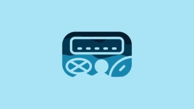 Blue Pager icon isolated on blue background. Vintage 1990s electronics messenger. 4K Video motion graphic animation .