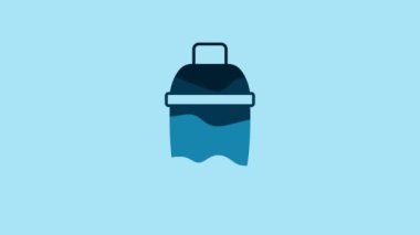 Blue Cocktail shaker icon isolated on blue background. 4K Video motion graphic animation .