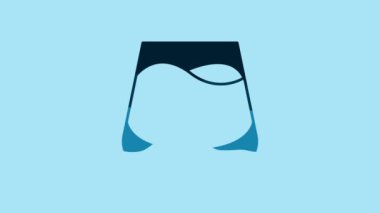 Blue Glass of whiskey icon isolated on blue background. 4K Video motion graphic animation .