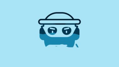 Blue Bandit icon isolated on blue background. 4K Video motion graphic animation .