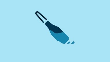 Blue Bullet icon isolated on blue background. 4K Video motion graphic animation .