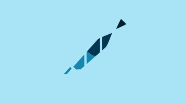 Blue Marijuana joint, spliff icon isolated on blue background. Cigarette with drug, marijuana cigarette rolled. 4K Video motion graphic animation .