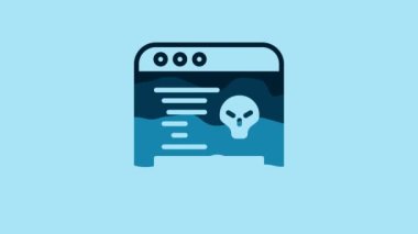Blue System bug concept icon isolated on blue background. Code bug concept. Bug in the system. Bug searching. 4K Video motion graphic animation .