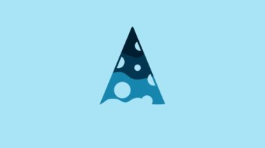Blue Cheese icon isolated on blue background. 4K Video motion graphic animation .