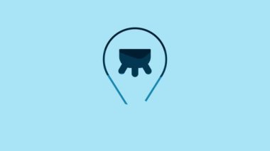 Blue Udder icon isolated on blue background. 4K Video motion graphic animation .