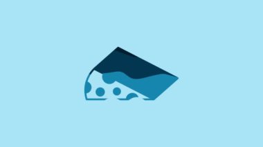 Blue Cheese icon isolated on blue background. 4K Video motion graphic animation .