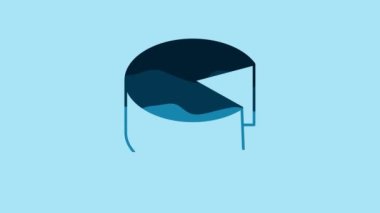 Blue Cheese icon isolated on blue background. 4K Video motion graphic animation .