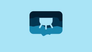 Blue Udder icon isolated on blue background. 4K Video motion graphic animation .