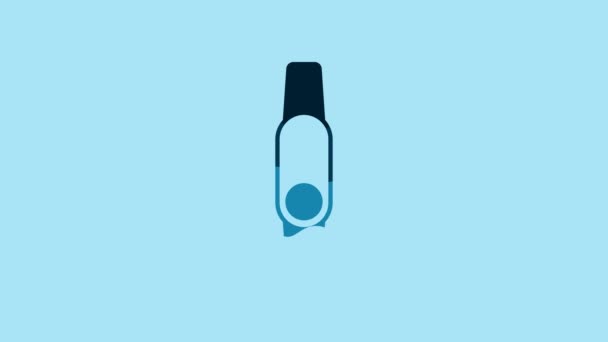 Blue Smartwatch Icon Isolated Blue Background Fitness App Concept Video — Vídeos de Stock