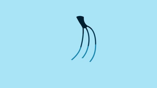 Blue Banana Icon Isolated Blue Background Video Motion Graphic Animation — Stock video