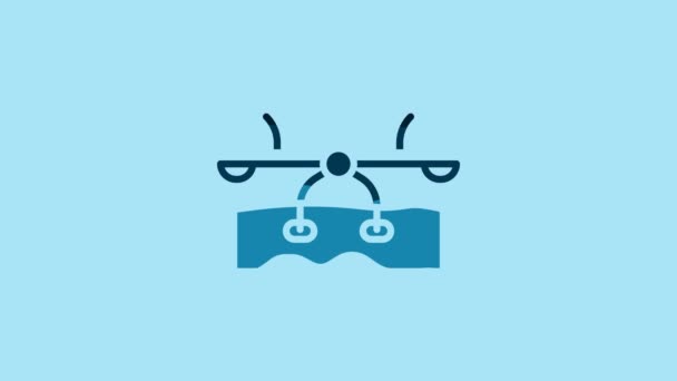 Blue Seesaw Icon Isolated Blue Background Teeter Equal Board Playground — Stock videók