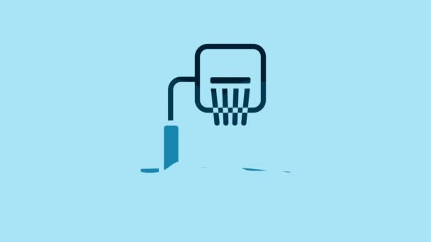 Blue Basketball Backboard Icon Isolated Blue Background Video Motion Graphic — Αρχείο Βίντεο