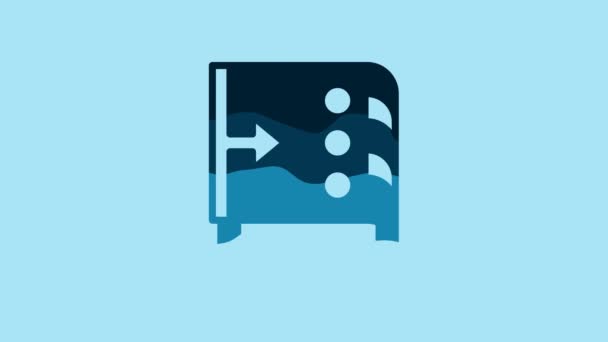 Blue Sound Mixer Controller Icon Isolated Blue Background Equipment Slider — Αρχείο Βίντεο