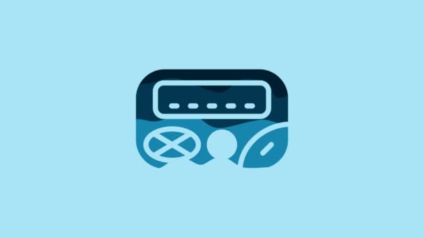 Blue Pager Icon Isolated Blue Background Vintage 1990S Electronics Messenger — 비디오