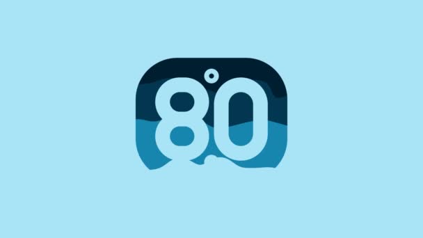 Blue 80S Retro Icon Isolated Blue Background Eighties Poster Video — Vídeo de Stock