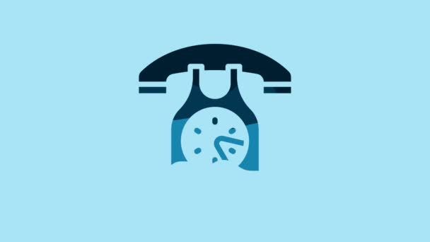 Blue Telephone Handset Icon Isolated Blue Background Phone Sign Video — Stockvideo