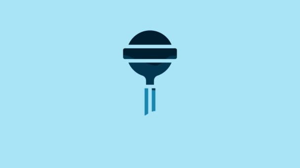 Blue Lollipop Icon Isolated Blue Background Food Delicious Symbol Video — Stok video