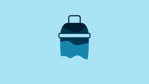 Blue Cocktail Shaker Icon Isolated Blue Background Video Motion Graphic — Vídeos de Stock