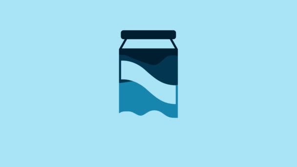 Blue Beer Can Icon Isolated Blue Background Video Motion Graphic — Stock videók