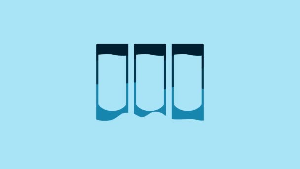 Blue Shot Glass Icon Isolated Blue Background Video Motion Graphic — Stok video